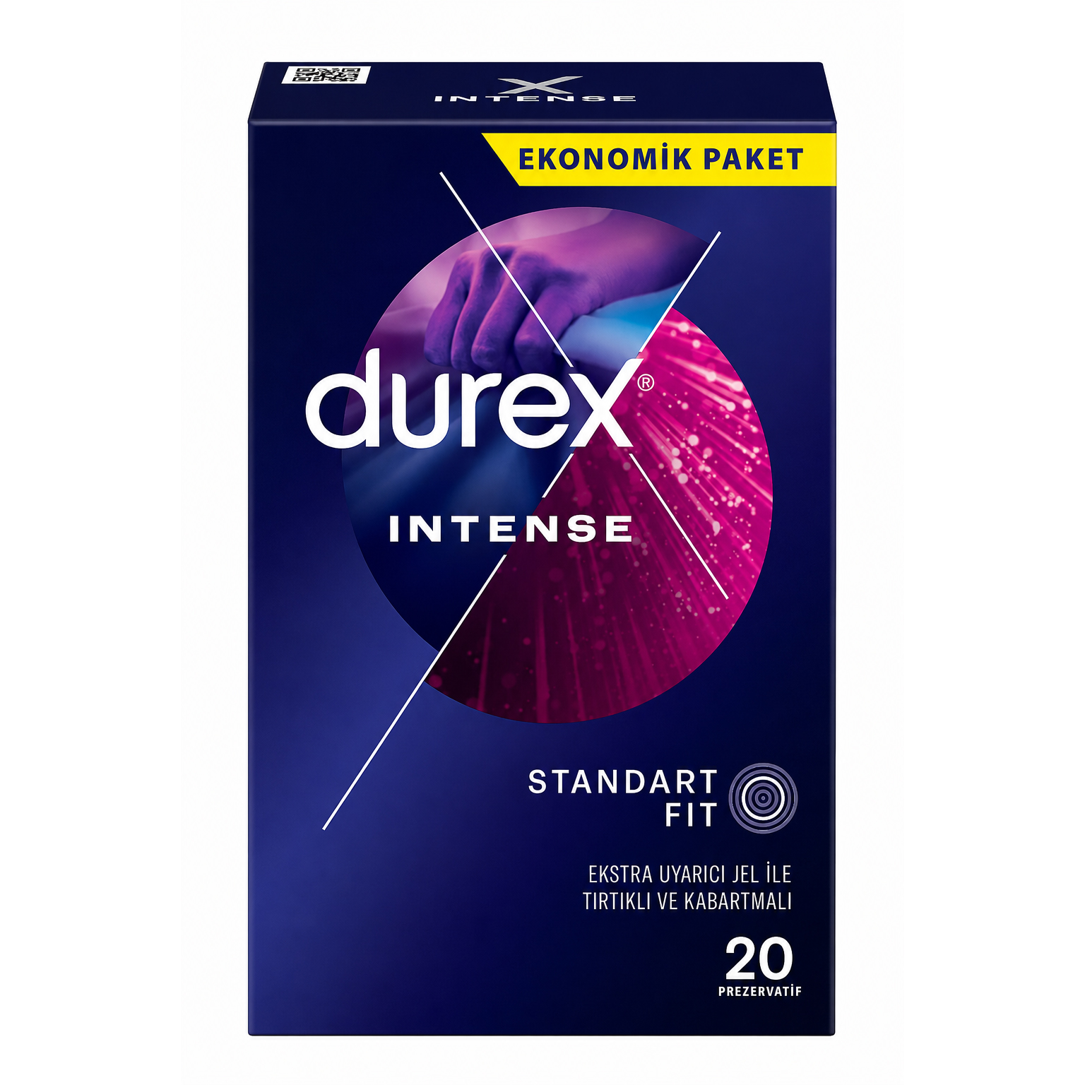 کاندوم دورکس اینتنس  / Intense  شیاردار، خاردار و دارای ژل تحریک کننده بسته 20 عددی